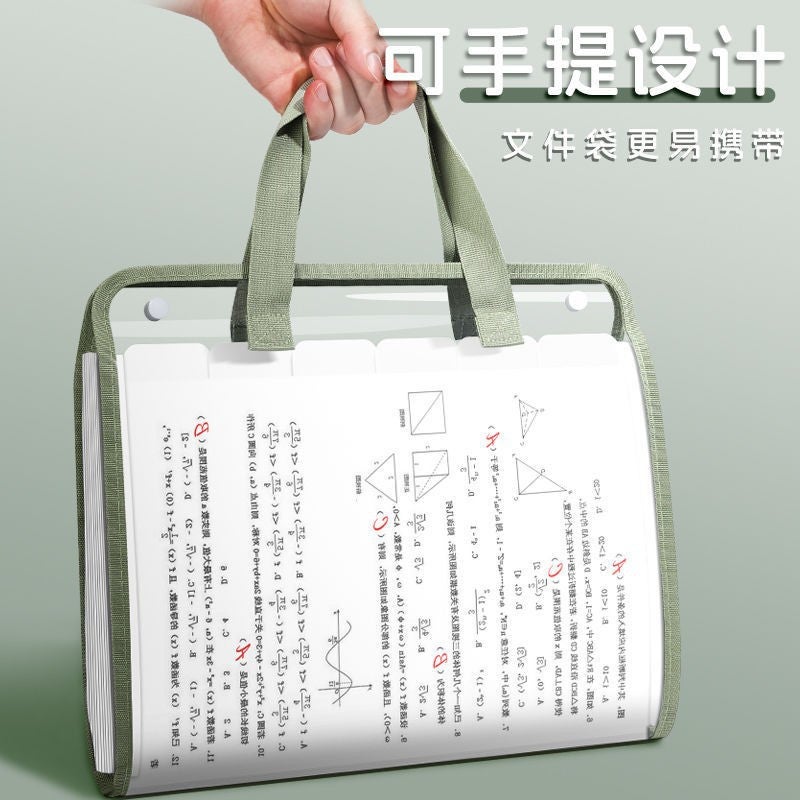 A4 Folder Portable Organ Bag High Color Value Multi-Layer Transparent Thickened Data Bag Large Capacity Test Paper Folder Storage Book - Image 4